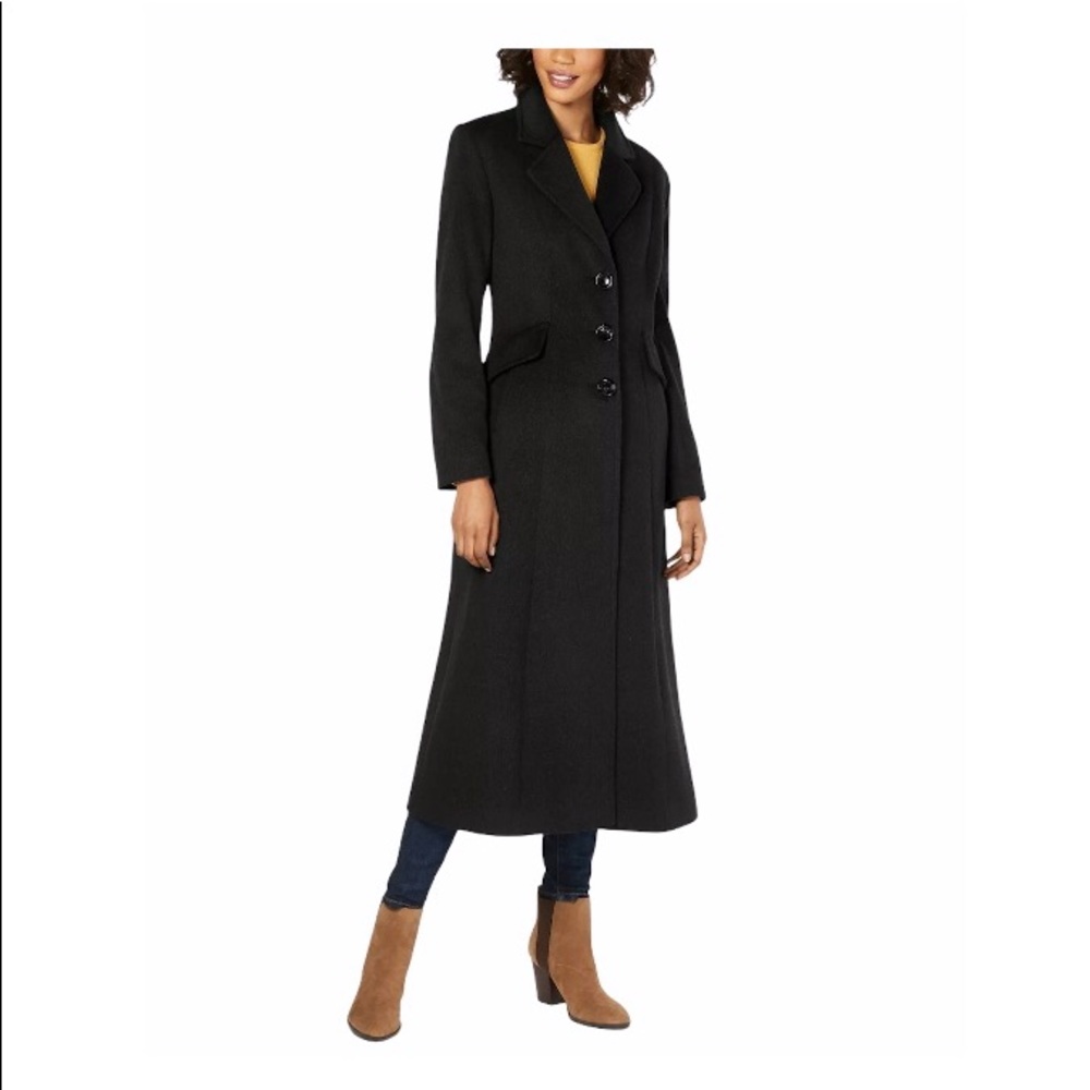 Elegant Black Women's Long Coat